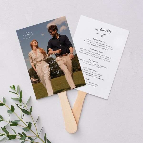 Sunny Day Modern Script Fan Programs Pure White Signature Standard