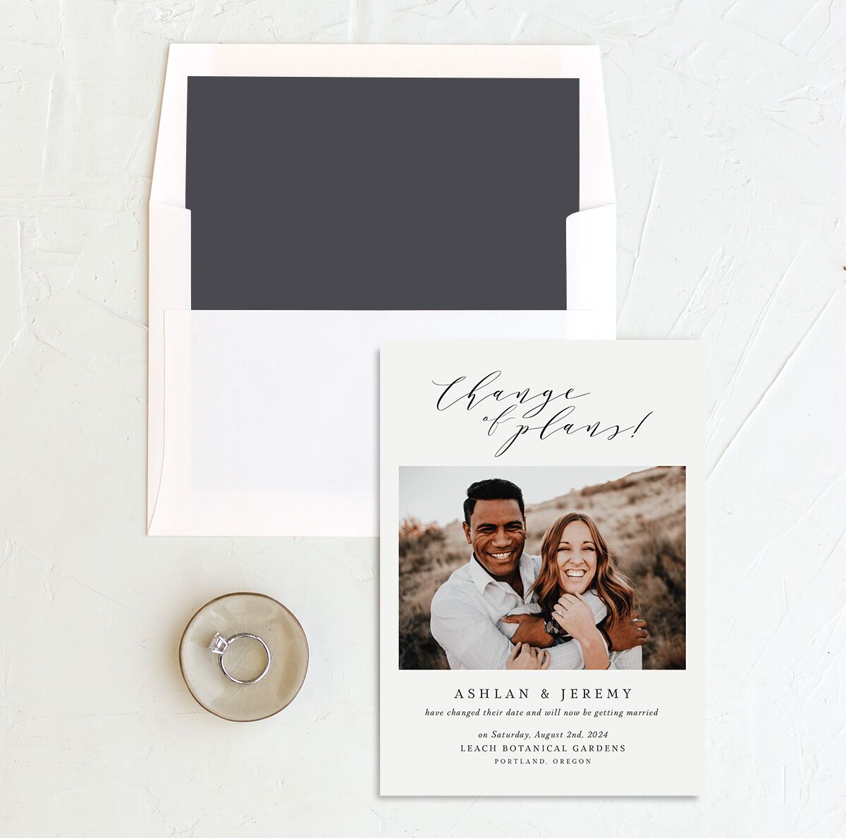 Simply Elegant Change the Date Cards Champagne Signature