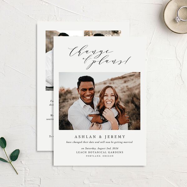 Simply Elegant Change the Date Cards Champagne Signature