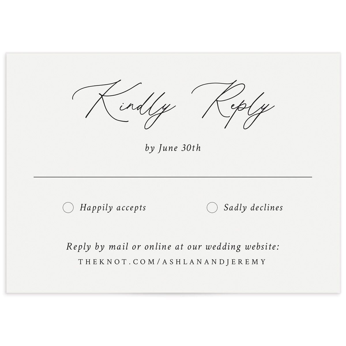 Simply Elegant Wedding Response Cards