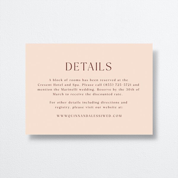 Sunlit Vows Wedding Enclosure Cards front