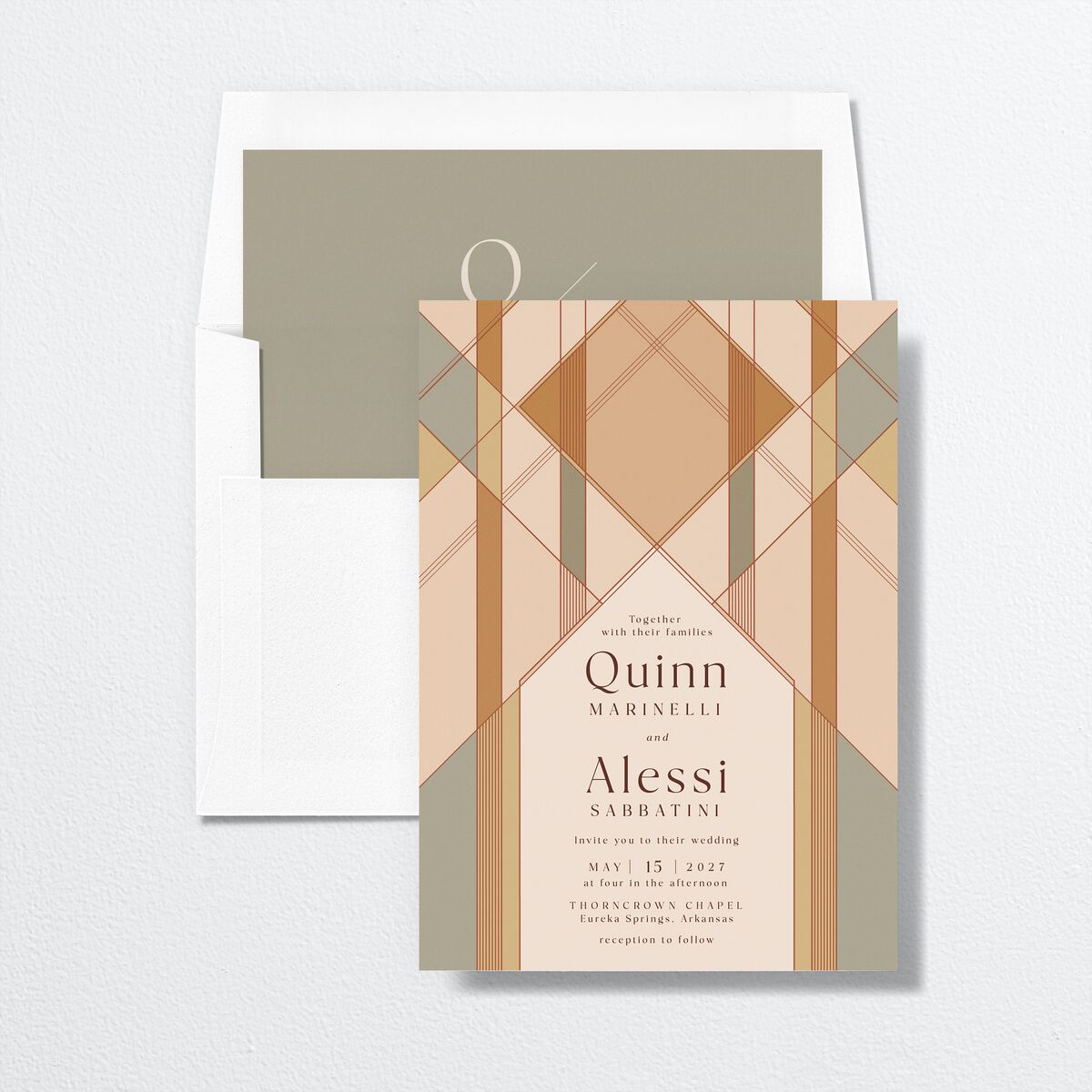 Sunlit Vows Standard Envelope Liners Standard Raw Sienna