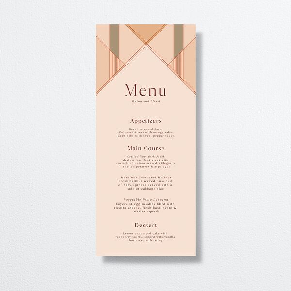Sunlit Vows Menus front