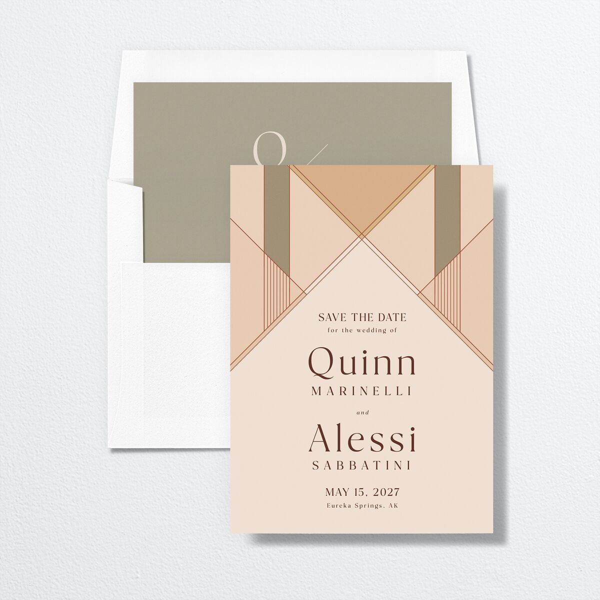 Sunlit Vows Save The Date Cards Raw Sienna Signature smooth No