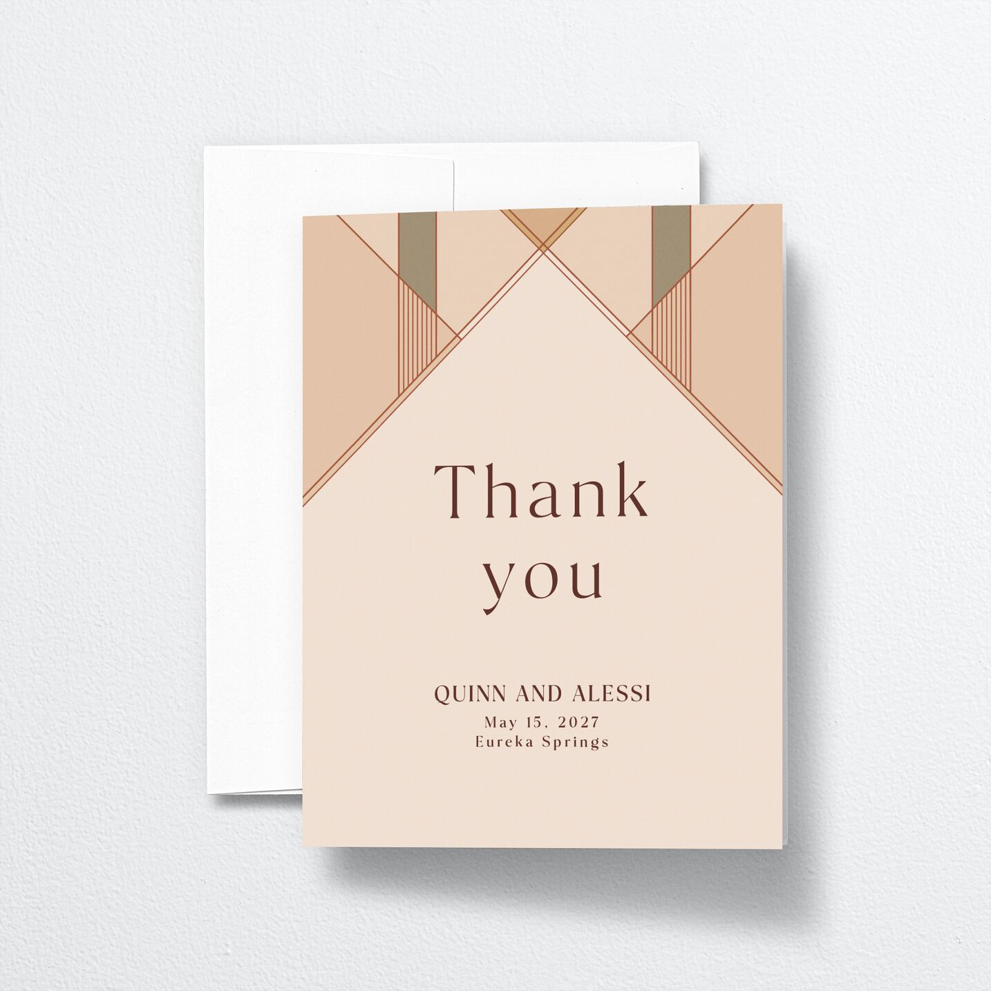 Sunlit Vows Thank You Cards front in orange