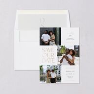 Windows Save The Date Cards Gold Pure White Signature smooth Blank No Standard