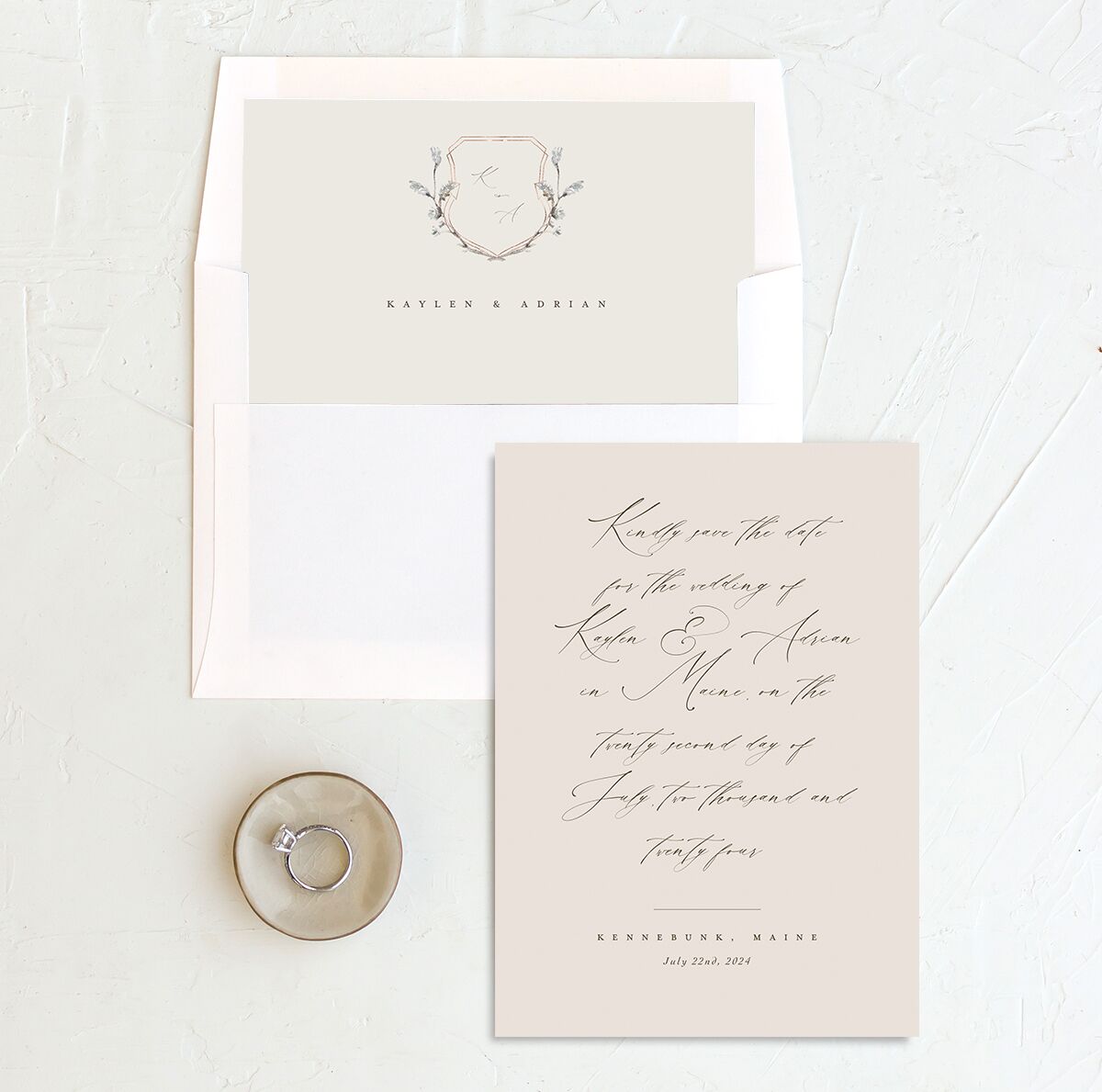 Classic Palette Save the Date Cards envelope-and-liner