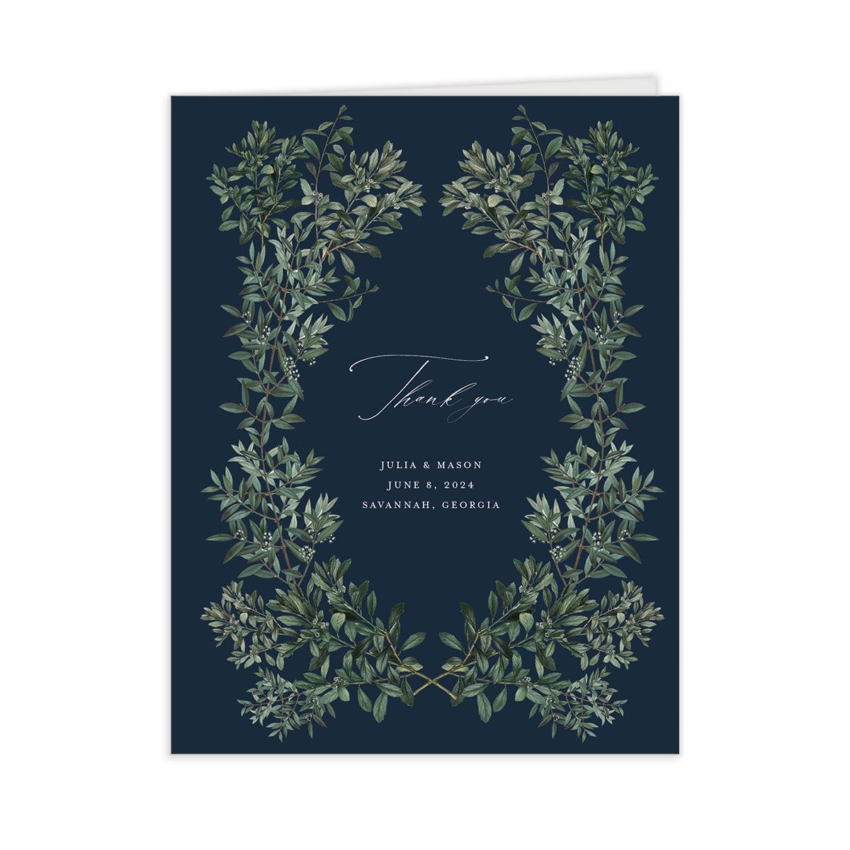Formal Greenery Thank You Cards