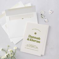 Simple Retro Daisy Wedding Invitations Meadow Signature Blank No Standard