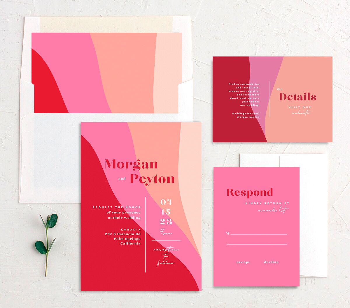 Vintage Pattern Wedding Invitations suite