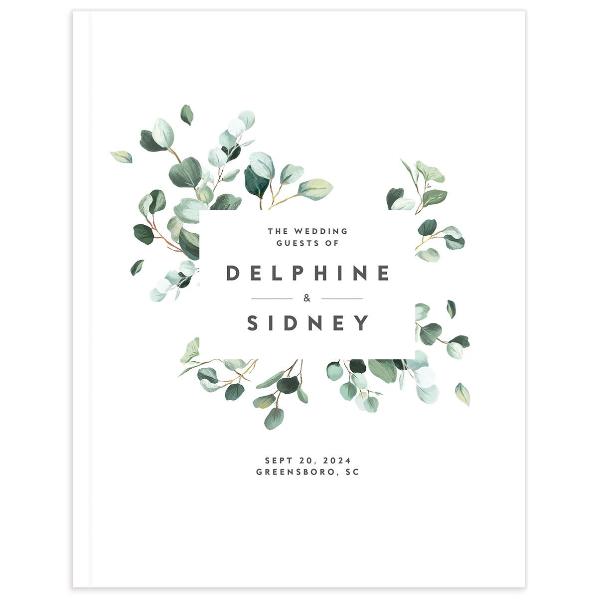 Modern Eucalyptus Wedding Guest Book