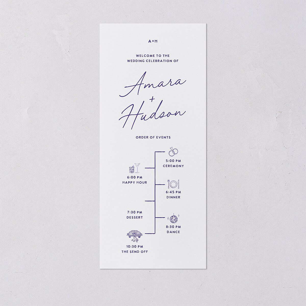 Hand Drawn Wavy Border Wedding Programs Sapphire Signature