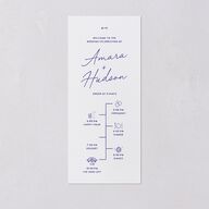 Hand Drawn Wavy Border Wedding Programs Sapphire Signature