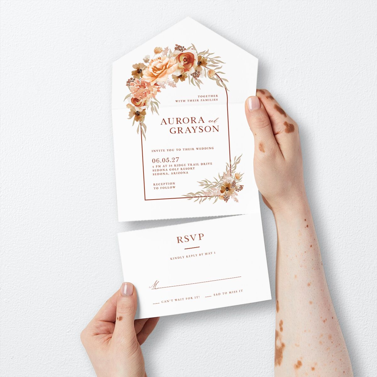 Bohemian Arch All-in-One Wedding Invitations — view 3