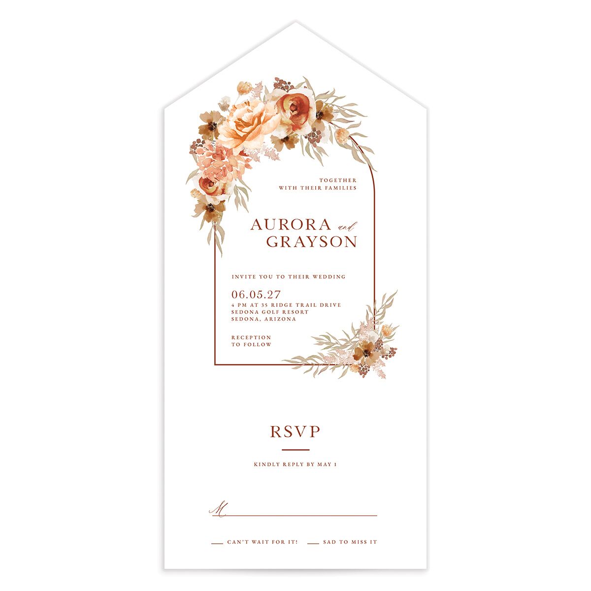 Bohemian Arch All-in-One Wedding Invitations