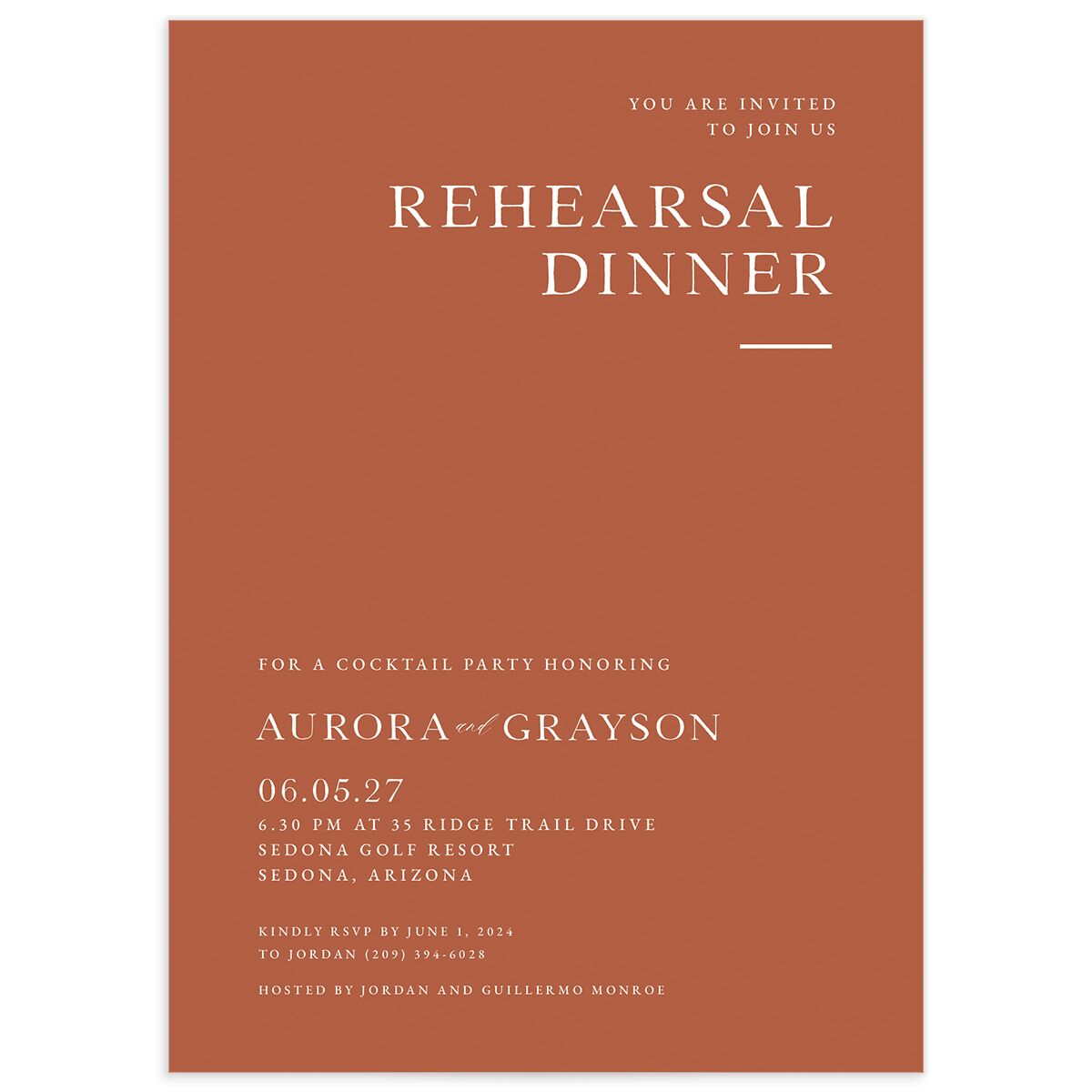 Bohemian Arch Rehearsal Dinner Invitations