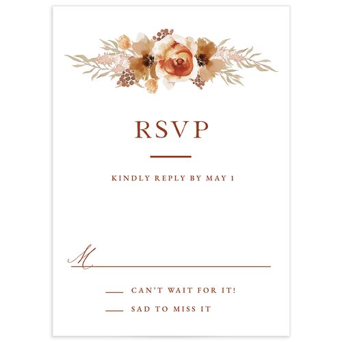 Bohemian Arch Wedding Response Cards Copper Signature