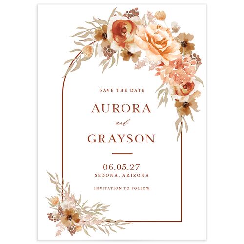 Bohemian Arch Save The Date Cards - Orange