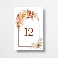 Bohemian Arch Table Numbers Copper Signature