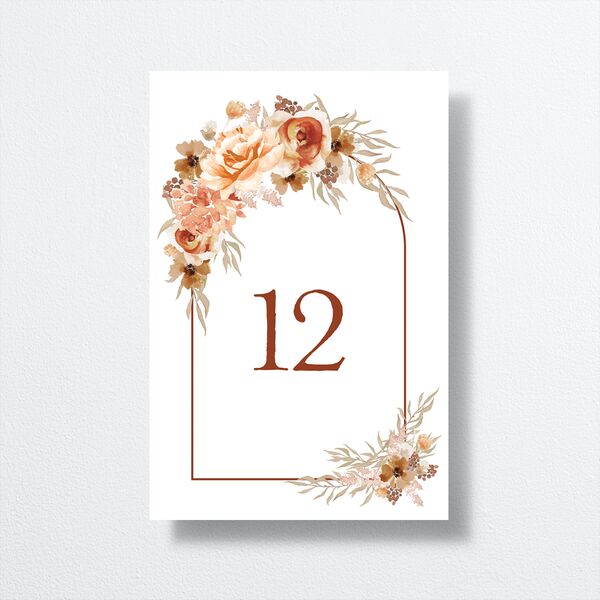 Bohemian Arch Table Numbers Copper Signature