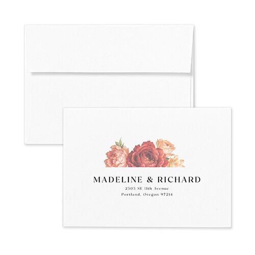 Vintage Awkward Photo Hearts Response Card Envelopes White Barely Peach Return Address Signature Standard
