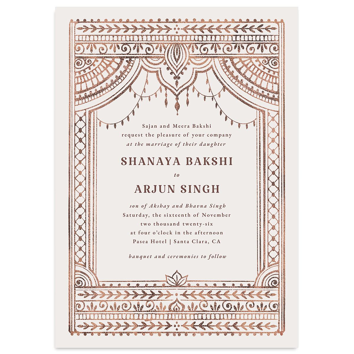 Painted Henna Wedding Invitations