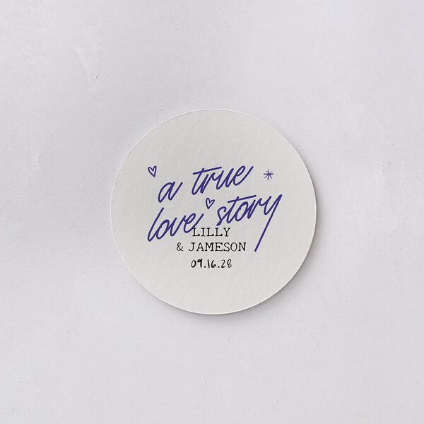 Mood Board Coasters Sapphire Cardboard Circle
