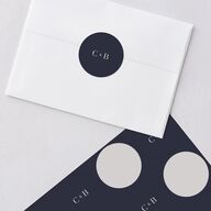 Enchanted Evening Wedding Stickers Dark Navy Circle