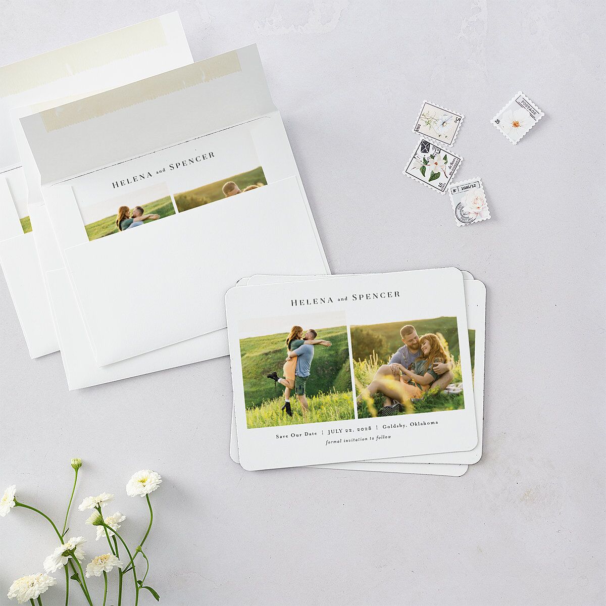 Rustic Butterflies Save The Date Magnets Pure White Magnet Paper