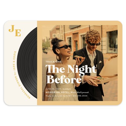 Music Lovers Rehearsal Dinner Invitations Sunflower Signature Blank Rounded