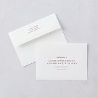 Elegant Lighthouse Save The Date Card Envelopes White Maroon Both Recipient and Return Addresses Signature Standard