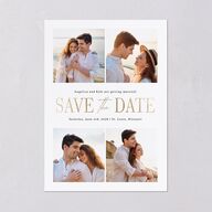 Classically Gilded Save the Date Cards Pure White Gold Signature smooth Blank No Standard