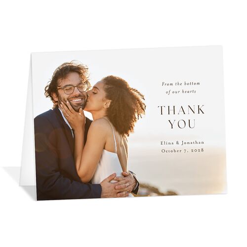 Leafy Rustic Monogram Thank You Cards Raw Sienna