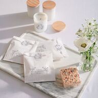 Natural Monogram Favor Bags White Midnight Navy Wax-Lined Food Safe Paper