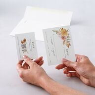 Elegant Botanical Autumn Floral QR Code RSVP Cards Soft Peach Signature Standard