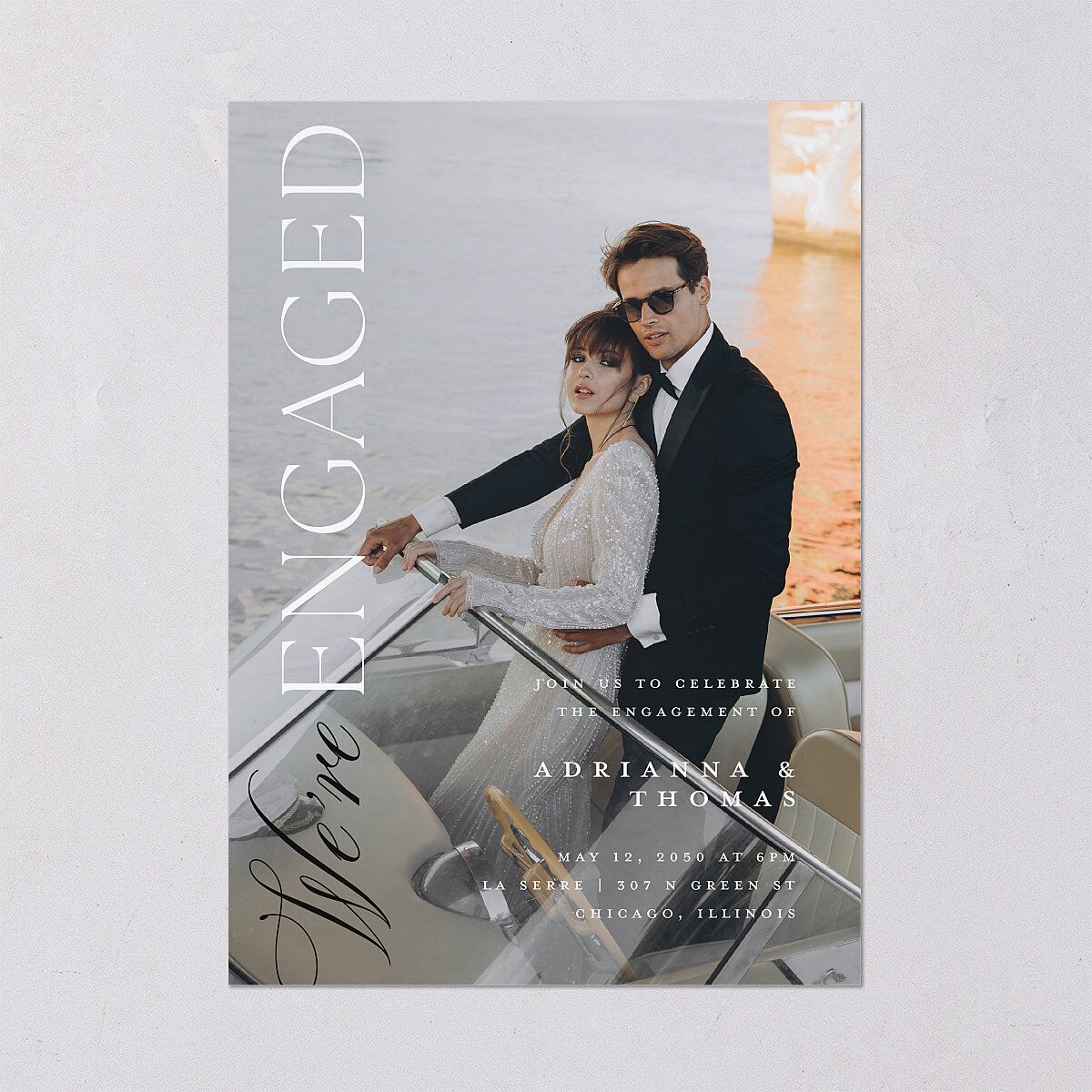 Classic Capture Engagement Party Invitations Midnight Signature Blank Standard