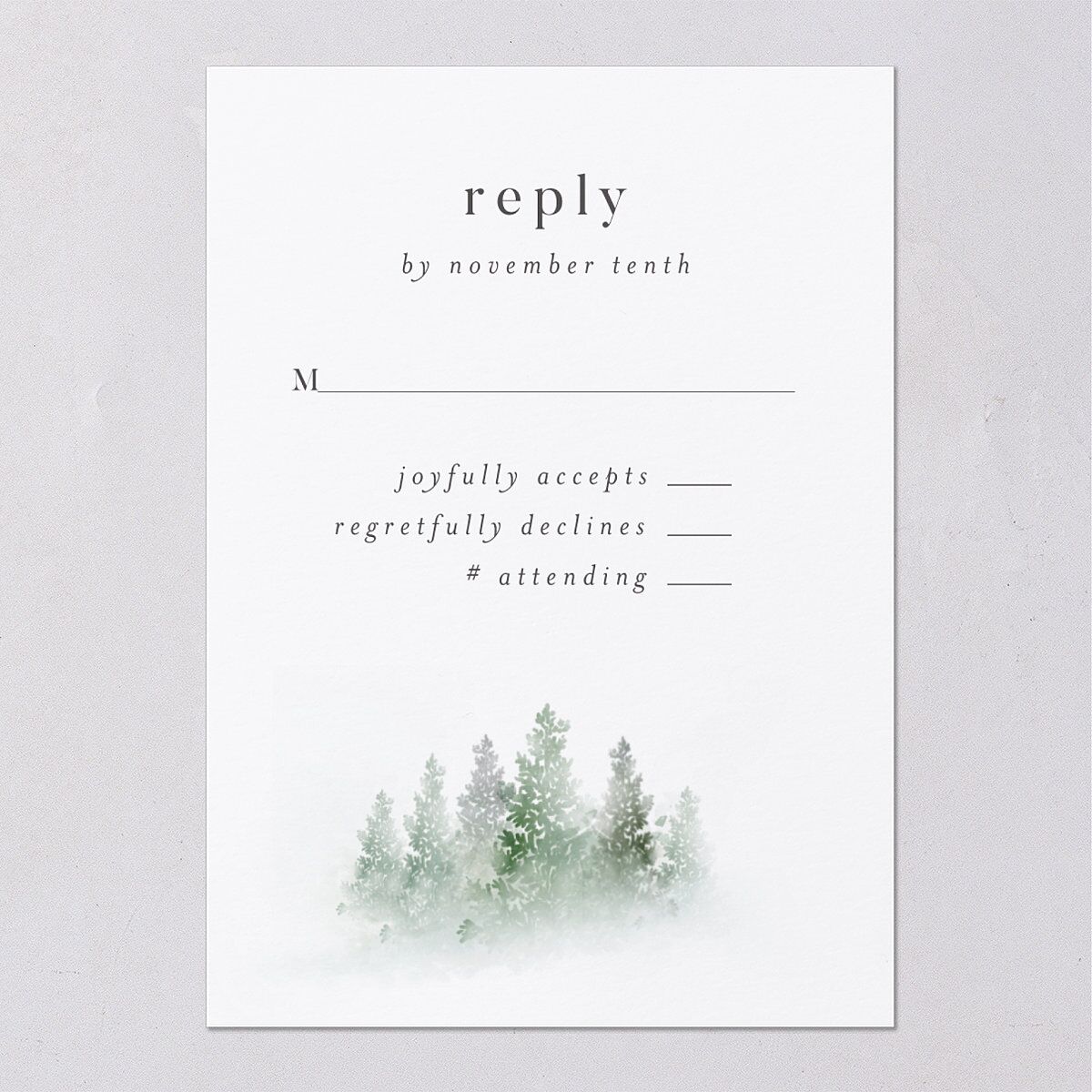Mountain Mist Wedding Response Cards — view 5