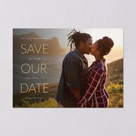 Sidebar Save The Date Cards Gold Navy Signature smooth Blank No Standard