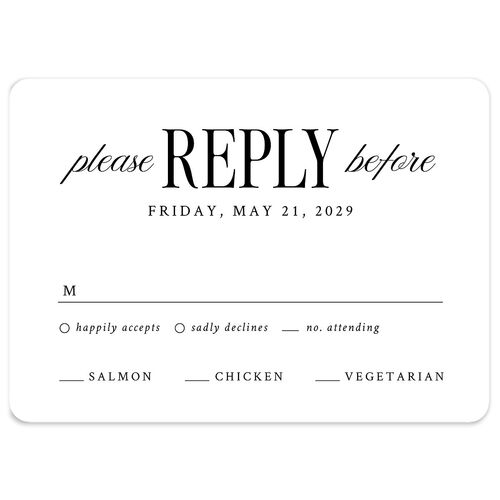 Elegant Wedding Of Wedding Response Cards Pure White Signature Rounded