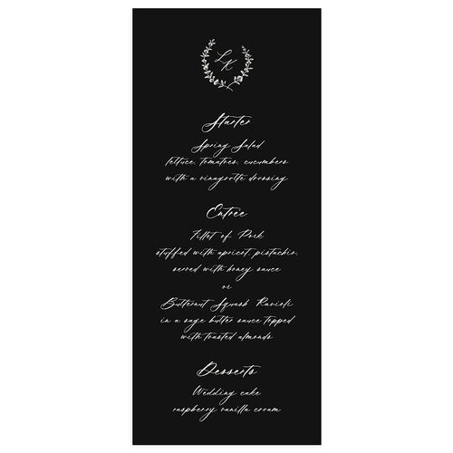 Eucalyptus Monogram Menus Midnight Signature