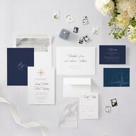 Formal Nautical Wedding Invitations Moody Blue Signature Blank No Standard
