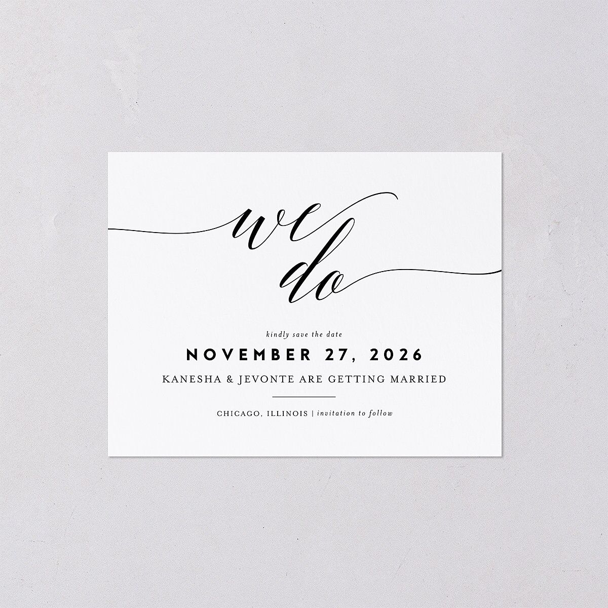 We Do Save the Date Petite Cards Midnight Signature smooth Blank No Standard