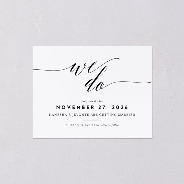 We Do Save the Date Petite Cards Midnight Signature smooth Blank No Standard