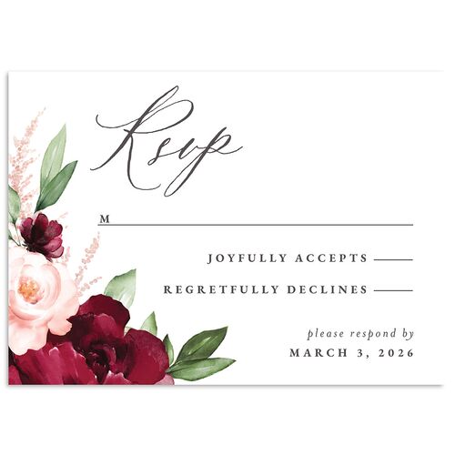 Beloved Floral Wedding Response Cards Navy Signature Standard