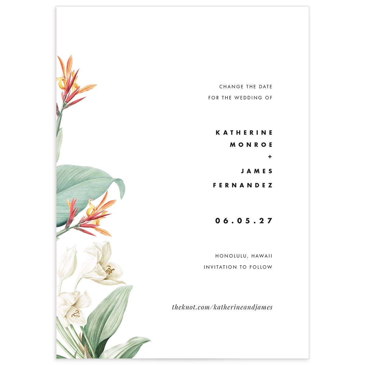 Tropical Botanic Change the Date Cards