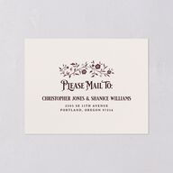 Vintage Storybook All-in-One Wedding Invitations Merlot Signature Light Both Recipient and Return Addresses No