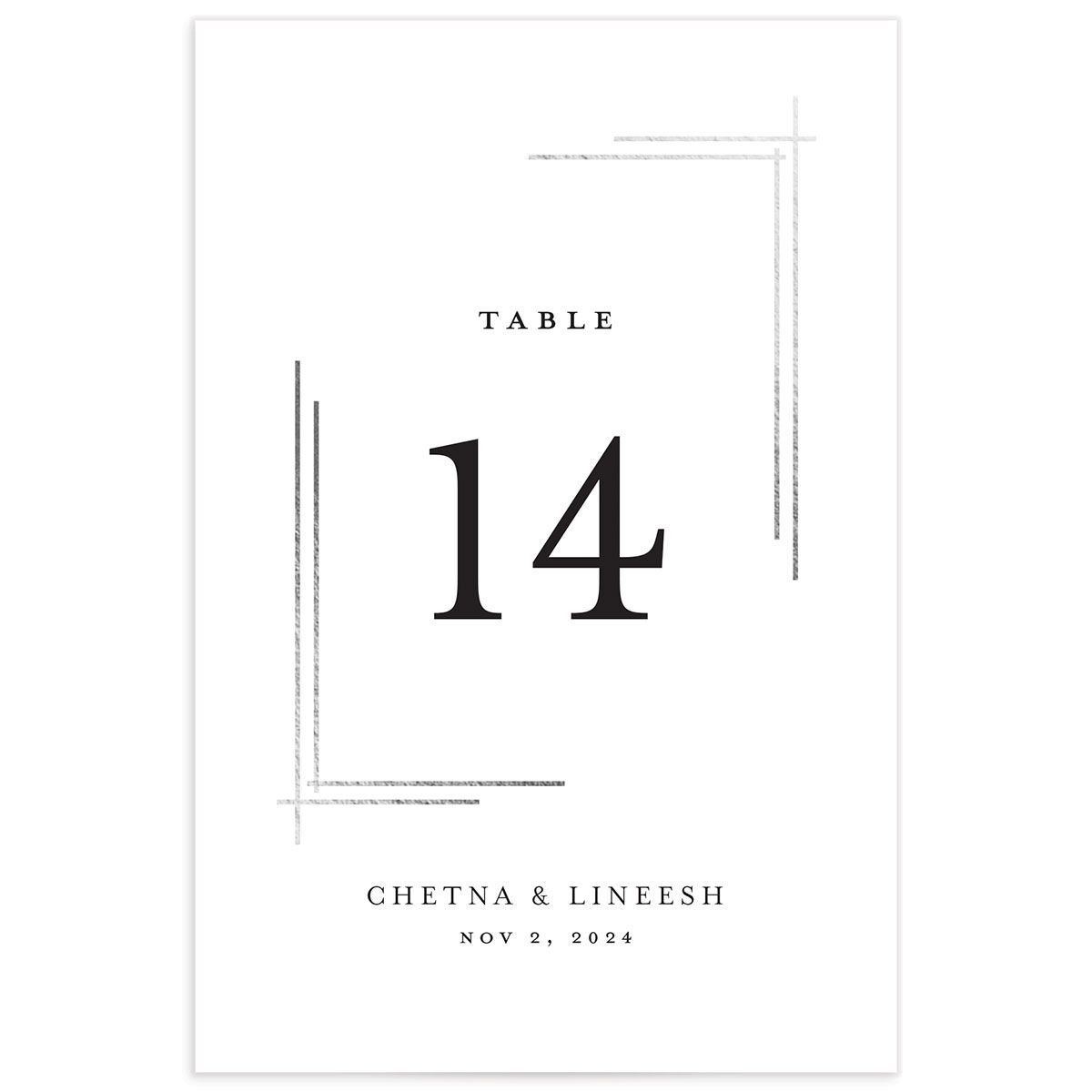 Elegant Accent Foil Table Numbers