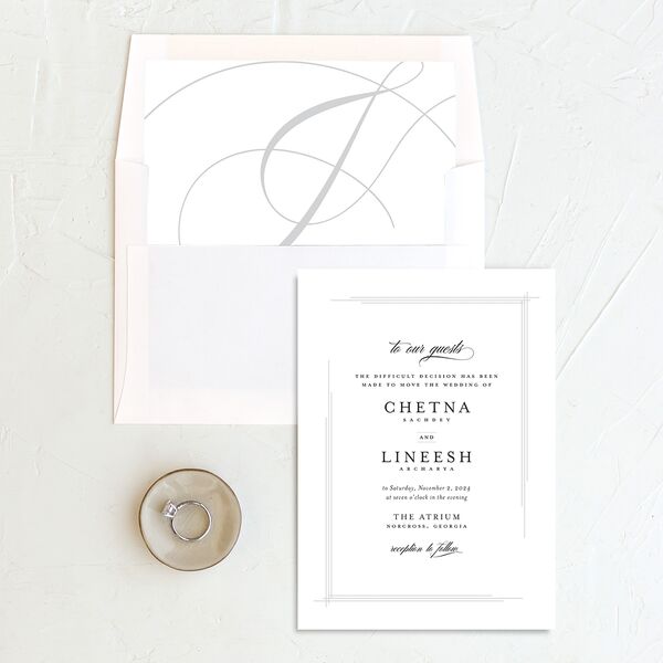 Elegant Accent Change the Date Cards Pure White Signature