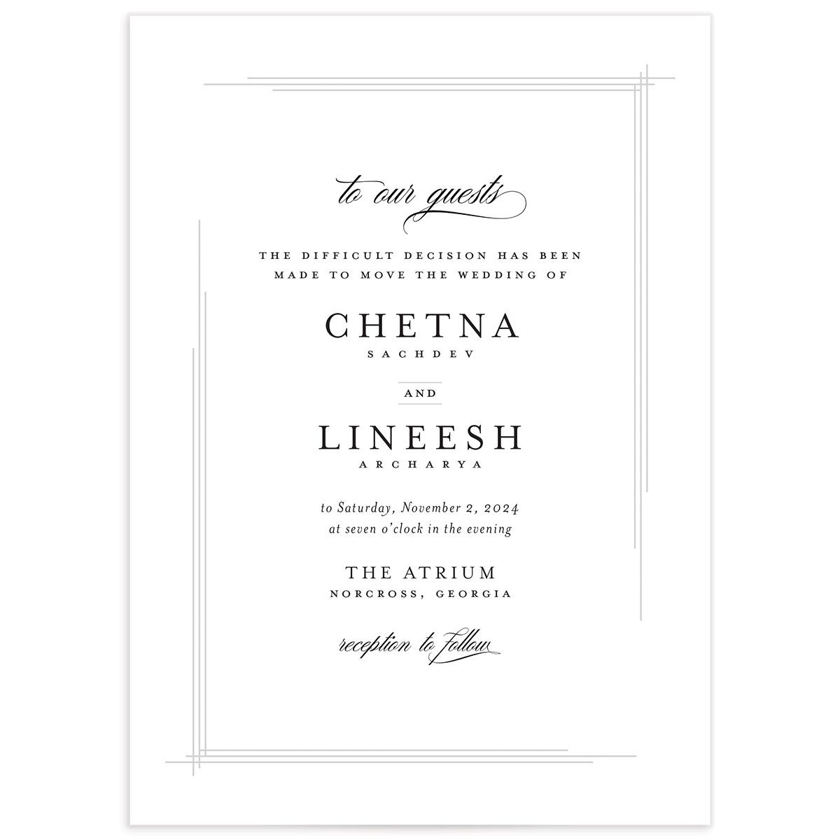 Elegant Accent Change the Date Cards