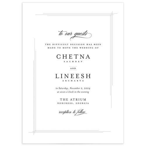 Elegant Accent Change the Date Cards - White